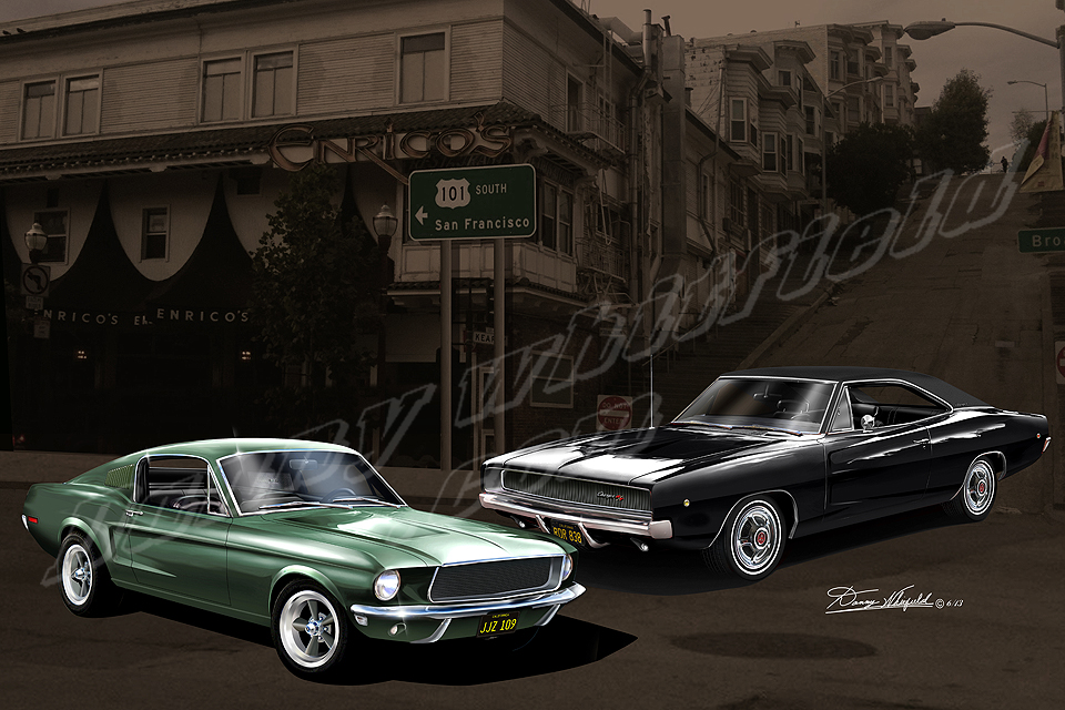 Steve McQueen’s Ford Mustang 390 GT vs Dodge Charger 440R/T