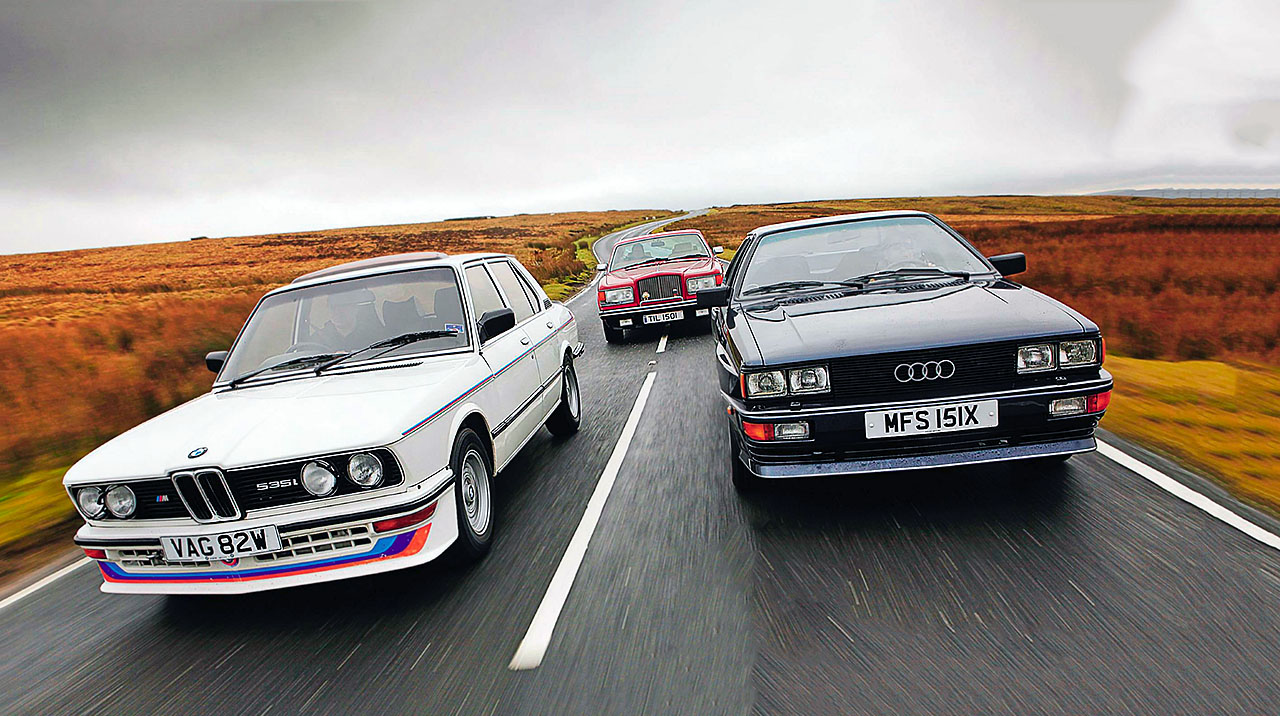BMW M535i E12, Audi Ur-Quattro and Bentley Mulsanne Turbo