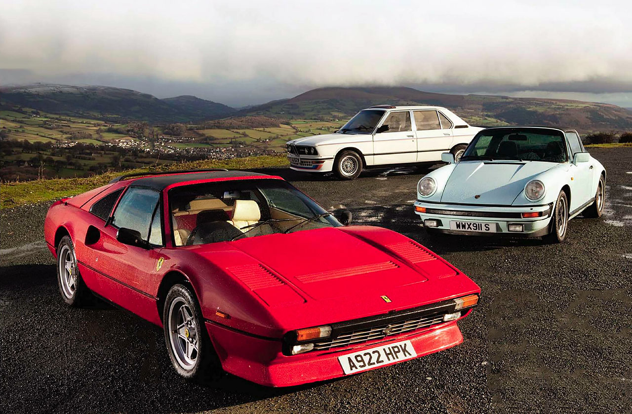 BMW M535i E12 vs. Ferrari 308 and Porsche 911