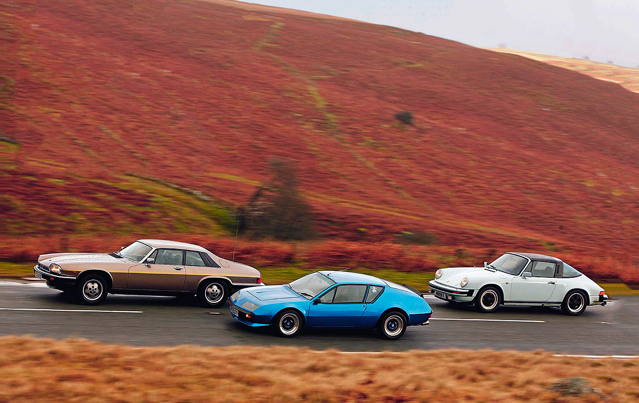 Jaguar XJ-S 5.3 HE V12-Alpine A310 V6 Porsche 911SC Targa
