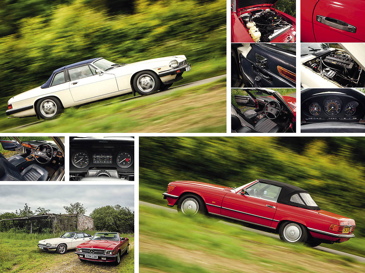 Jaguar XJ-SC vs. Mercedes-Benz 300SL R107 road test