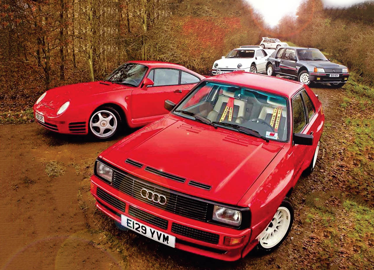 Rally Group В Legends road test Peugeot 205T16 vs. Ford RS200, Audi Sport quattro, MG Metro 6R4 and Porsche 959