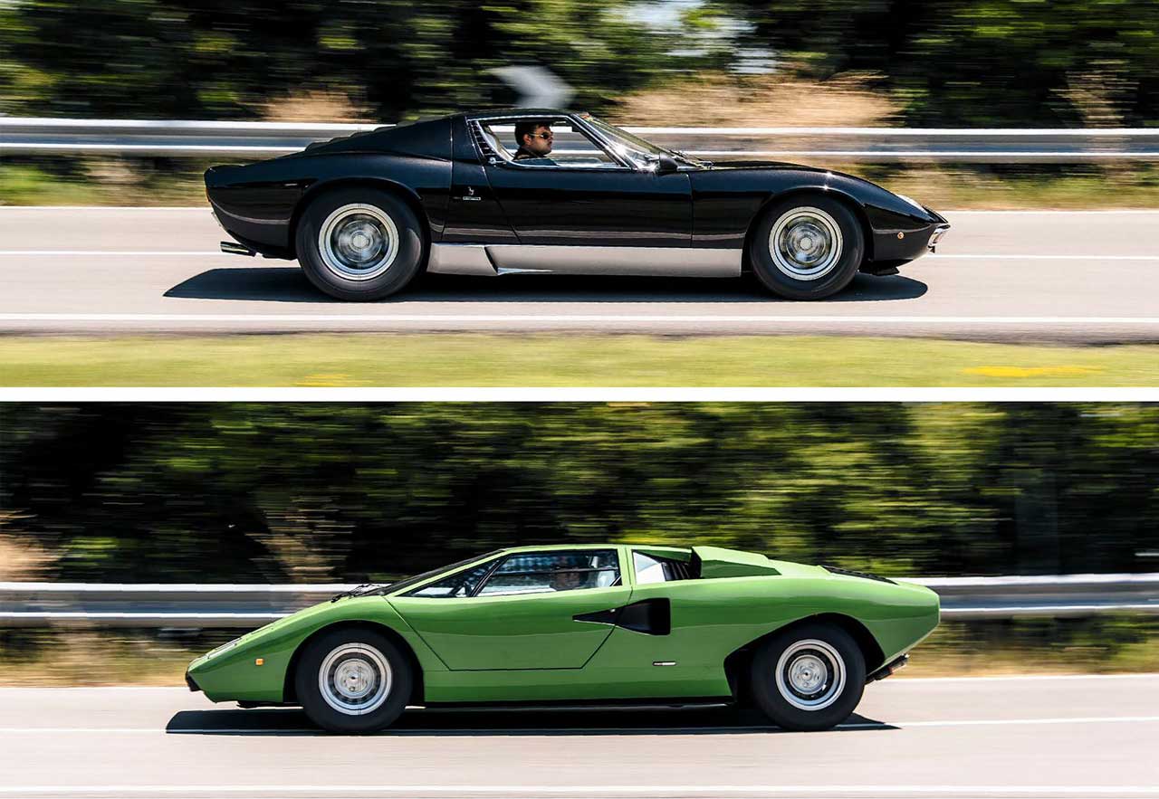 Lamborghini Miura P400 SV vs. Lamborghini Countach LP400 road test