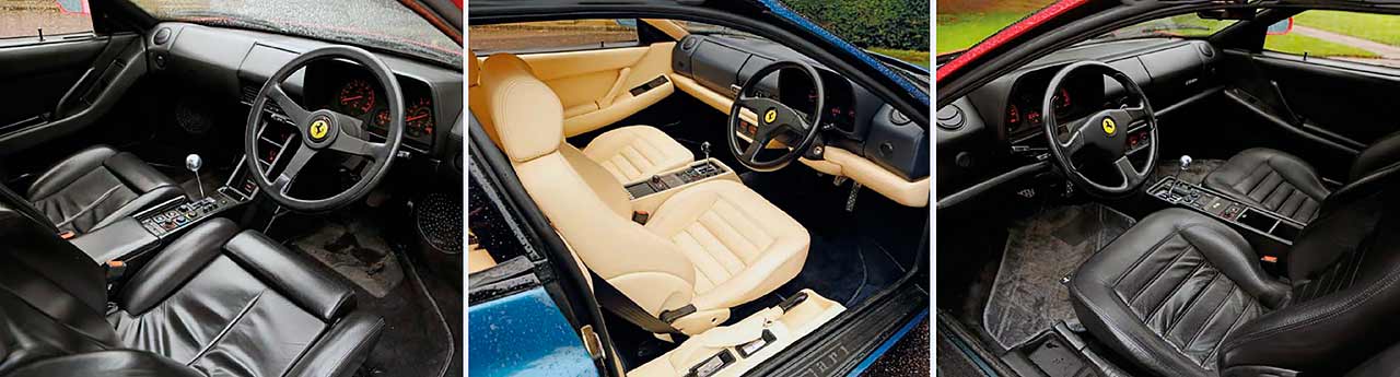 Testarossa generations - Ferrari Testarossa, 512TR and F512M interior