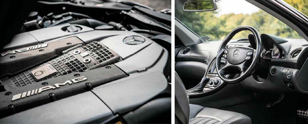 2003 Mercedes-Benz SL55 AMG interior and engine