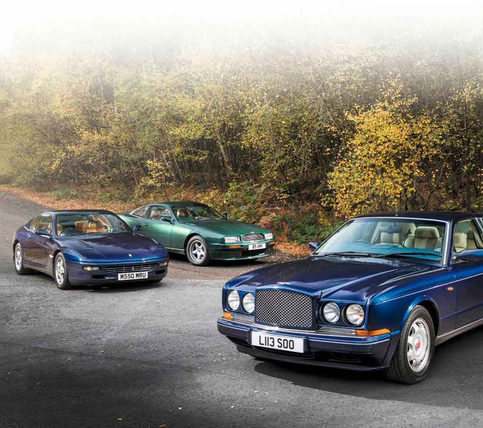 1990 Aston Martin Virage vs. 1993 Bentley Continental R and 1993 Ferrari 456GT comparison premium youngtimer Coupe road test