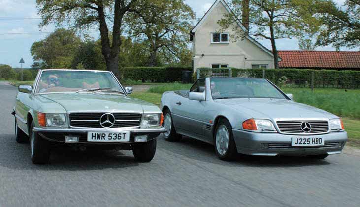 1979 Mercedes-Benz 350SL R107 vs. 1991 Mercedes-Benz 300SL R129 - comparison road test
