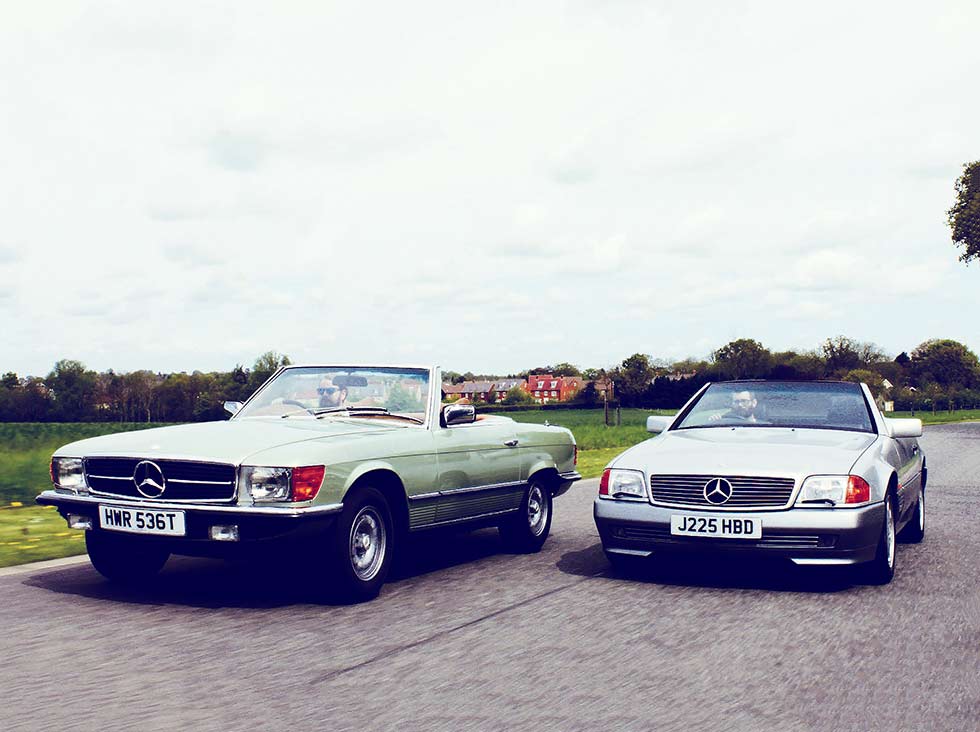 Sam SKS Skelton 1979 Mercedes-Benz 350SL R107 vs. 1991 Mercedes-Benz 300SL R129 - comparison road test