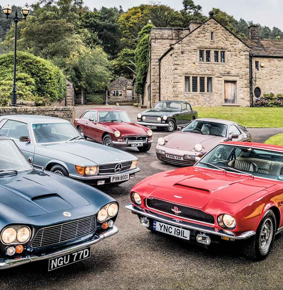 1967 Bristol 410 vs. 1988 Porsche 928 S4, 1975 MGB GT V8, 1981 Mercedes-Benz 380SLC C107, 1973 Aston Martin V8 and 1966 Gordon Keeble GK1 - comparison V8 coupe Grand Touring road test