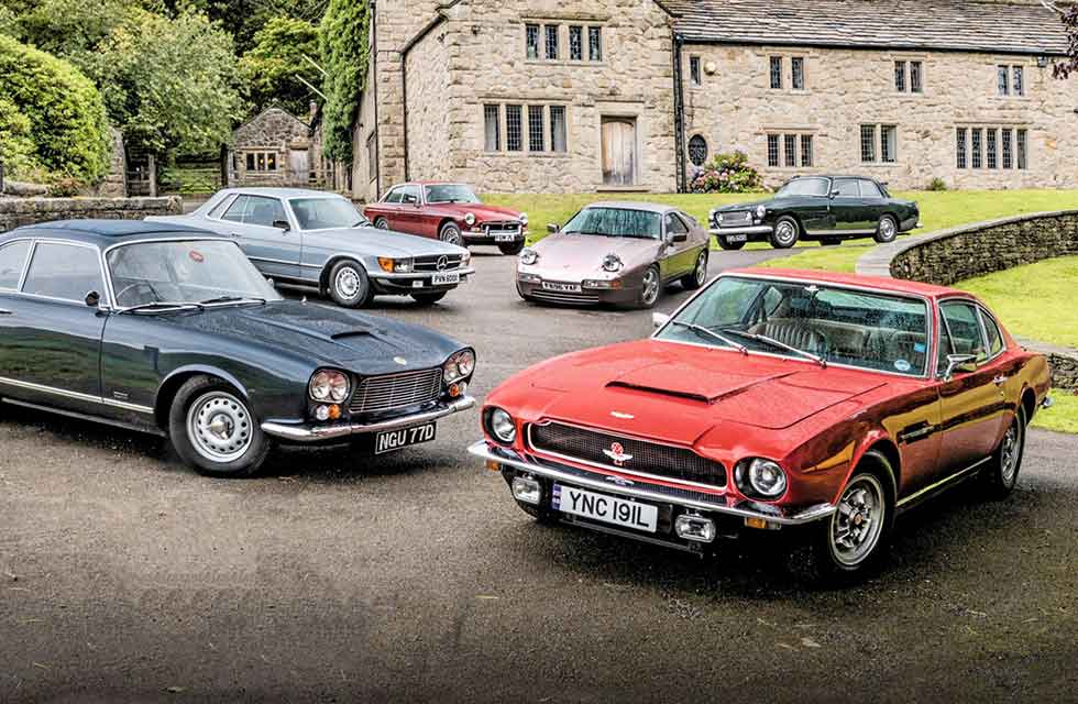1967 Bristol 410 vs. 1988 Porsche 928 S4, 1975 MGB GT V8, 1981 Mercedes-Benz 380SLC C107, 1973 Aston Martin V8 and 1966 Gordon Keeble GK1 - comparison V8 coupe Grand Touring road test