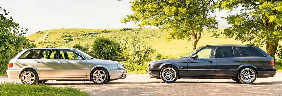Audi RS2 Avant 8C vs. BMW M5 Touring E34 - comparison road test