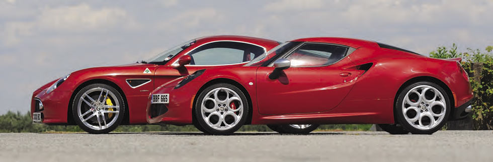 2014 Alfa Romeo 4C Type 960 vs. 2007 Alfa Romeo 8C Competizione - comparison road test