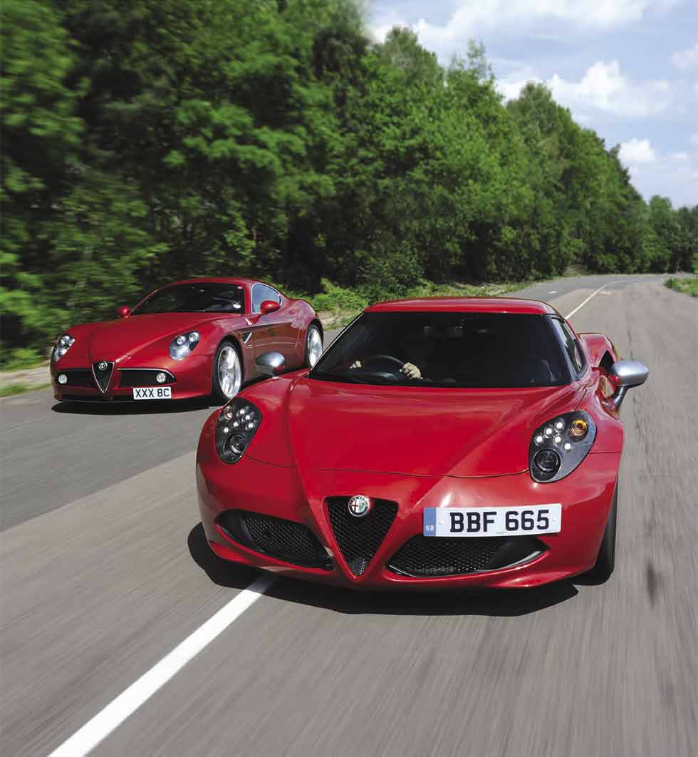 2014 Alfa Romeo 4C Type 960 vs. 2007 Alfa Romeo 8C Competizione - comparison road test