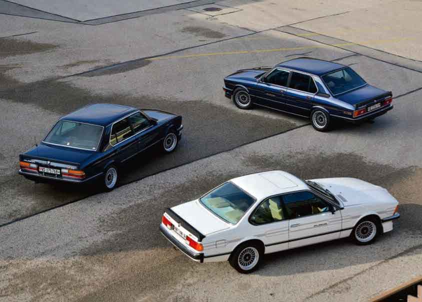 1982 BMW Alpina B7 S Turbo E12, 1982 BMW Alpina B7 Turbo Coupé E24 and 1983 BMW Alpina B9 3.5 E28