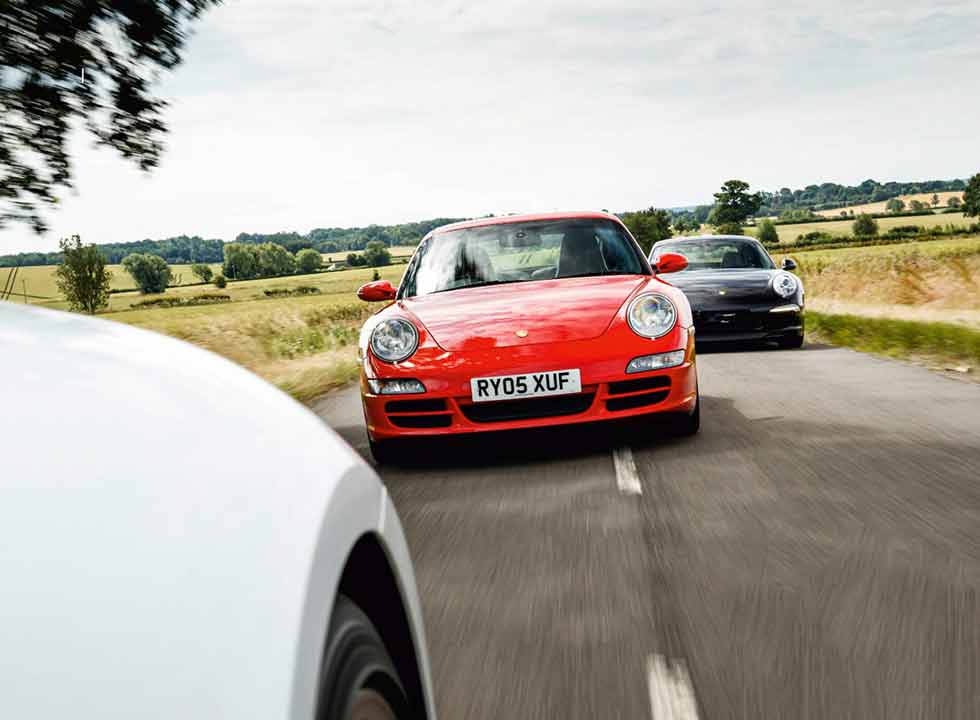 2020 Porsche 911 Carrera S 992 vs. 2011 Porsche 911 Carrera S 991 and 2004 Porsche 911 Carrera S 997