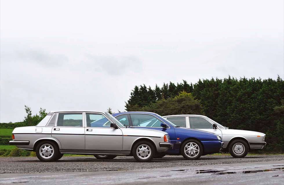 1976 Lancia Gamma 2500 Berlina Type 830 vs. 1980 Lancia Trevi 2000 Type 828 and 1997 Lancia Kappa Coupe 2.0t Type 838